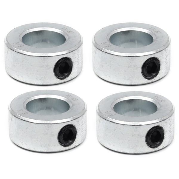 (4-Pack) Zinc Plated Carbon Steel 5/8” Bore Shaft Collars Sets