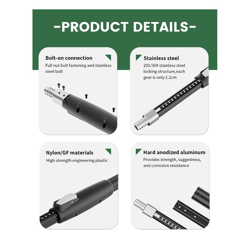 VOOMEY 3-5.9 ft (0.95-1.8m) Dual Extending 50 Point Adjustable Extension
