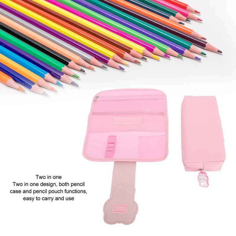 Large Pencil Case Canvas Detachable Portable Large Capacity Pencil Pouch