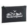 Huuraa Kulturbeutel Norderoogsand Strandmotiv Geschenk 1 Liter Charcoal Filz Norderoogsand