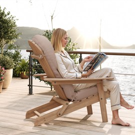 Adirondack Chair Cushion with Ties - Sunproof Waterproof Outdoor High Back Seat Pads for Rocking Chairs, Patio, Deck, Porch, Lawn (Upper & Lower Back Support)