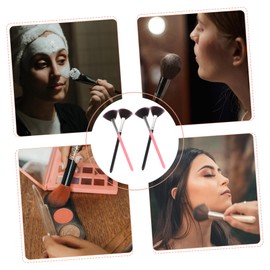 NOLITOY 4pcs Fan Shaped Makeup Brush Cosmetics Brush Fan Makeup Brush Cosmetic Brush Concealer Eye Shadow Brush Professional Makeup Facial Mask Blush Highlighter Powder Makeup Cream Brush