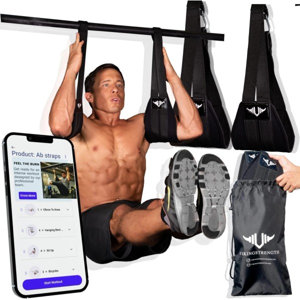 Vikingstrength Best AB straps Premium Padded Home Gym Exerciser Ab