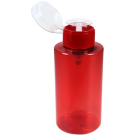 Beauticom 10oz PANA Red Push-Down Dispenser Bottle - 1 Bottle - Empty Refillable Pump Bottle for Nail Polish Remover Liquid Lotion Cream
