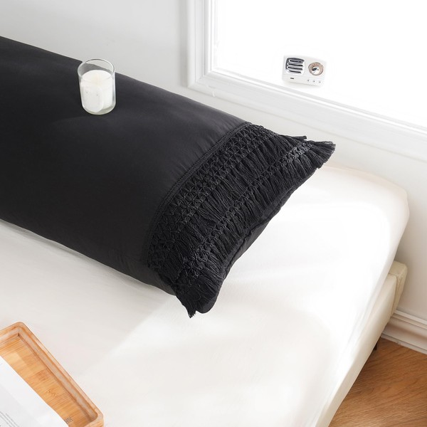 Black Body Pillow Cover 20x54 Body Pillow Case Cover Black