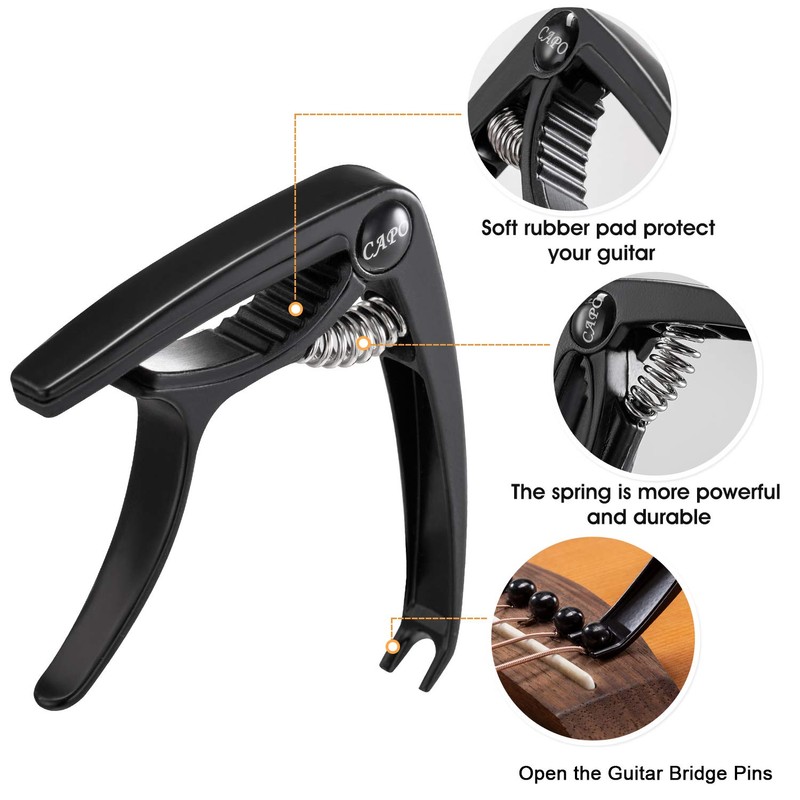 Guitar Accessories Set: 9-Piece Tool Kit with Capo, Tuner, String