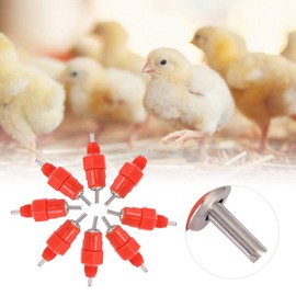 Pssopp 100Pcs Chicken Feeder Nipples, Good Sealing Performance No Leaking and Practical Supply Automatic Water Drinker Poultry Waterer Dispenser Poultry Nipples for Chicken