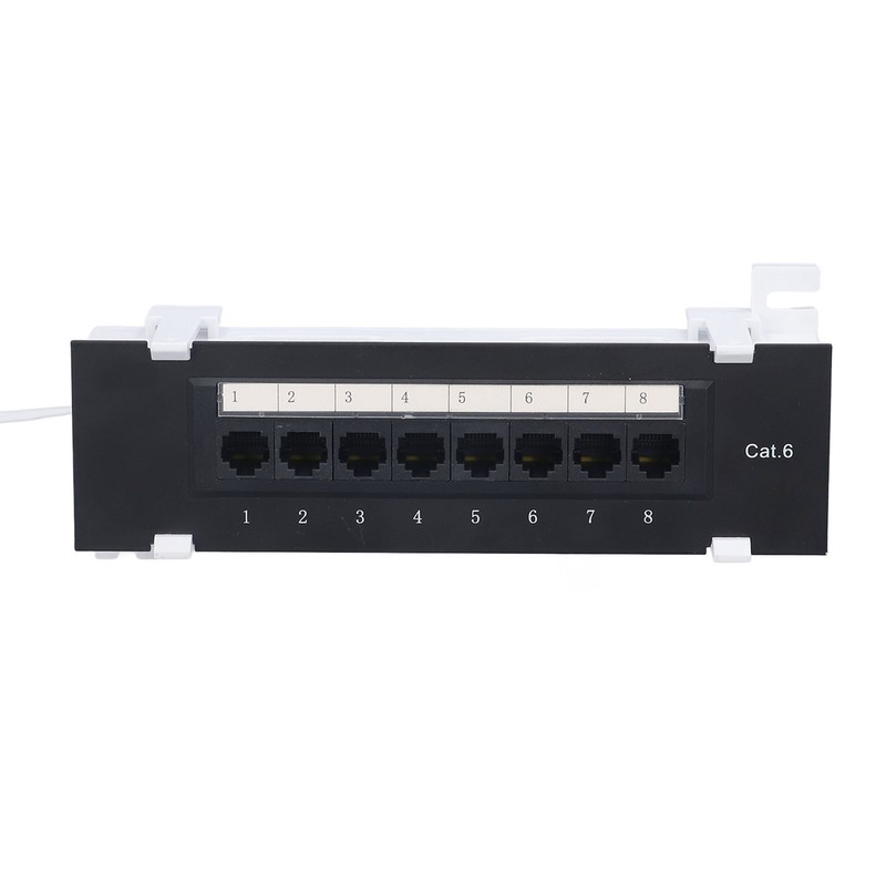 Patch Panel 8 Ports CAT6 Network Cable Rackmount 568A/B RJ45