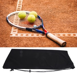 MOUMOUTEN Tennis Racket Velvet Bag, Tennis Racket Storage Bag, Racket Protective Cover, Shoulder Bag, Lightweight Protective Cover, Drawstring Shrink Protection Bag, Black