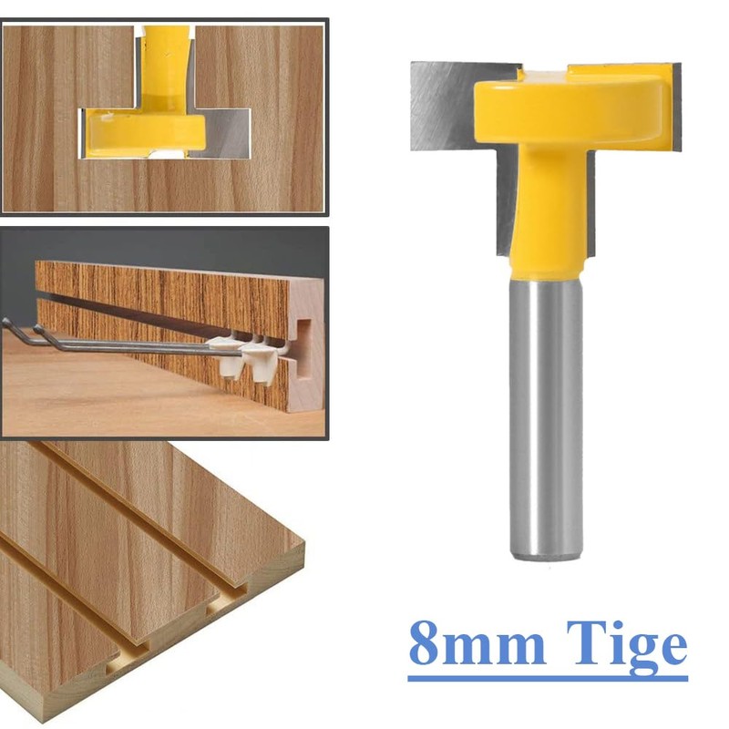 Mesee T-Track Router Bit for Router with Groove 8mm Shank
