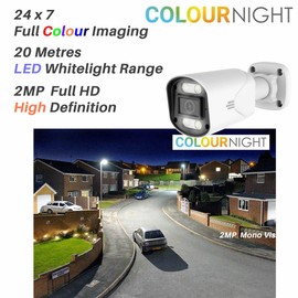 Nano Box Full Color Night Vision Bullet CCTV Camera, Switchable Floodlight Smart Outdoor Security Camera HD 1080P, 3.6mm Wide View Angle Bullet IP66 Waterproof