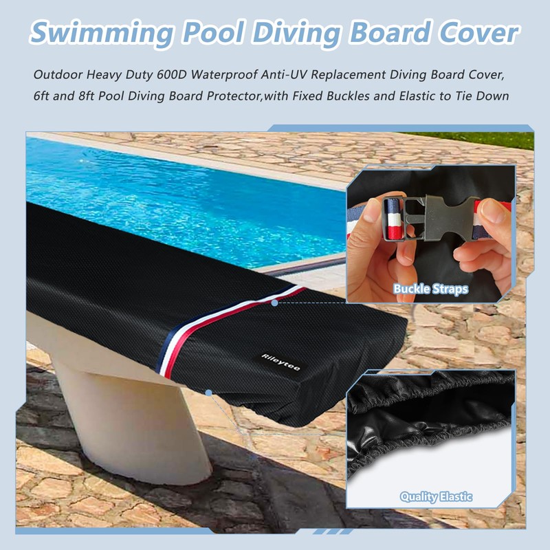 Rileytee Swimming Pool Diving Board Cover,Outdoor Heavy Duty 600D Waterproof