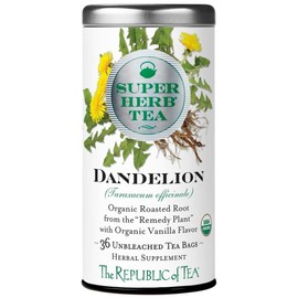 The Republic of Tea — Organic Dandelion SuperHerb Tea Tin, 36 Herbal Tea Bags, Naturally Caffeine-Free