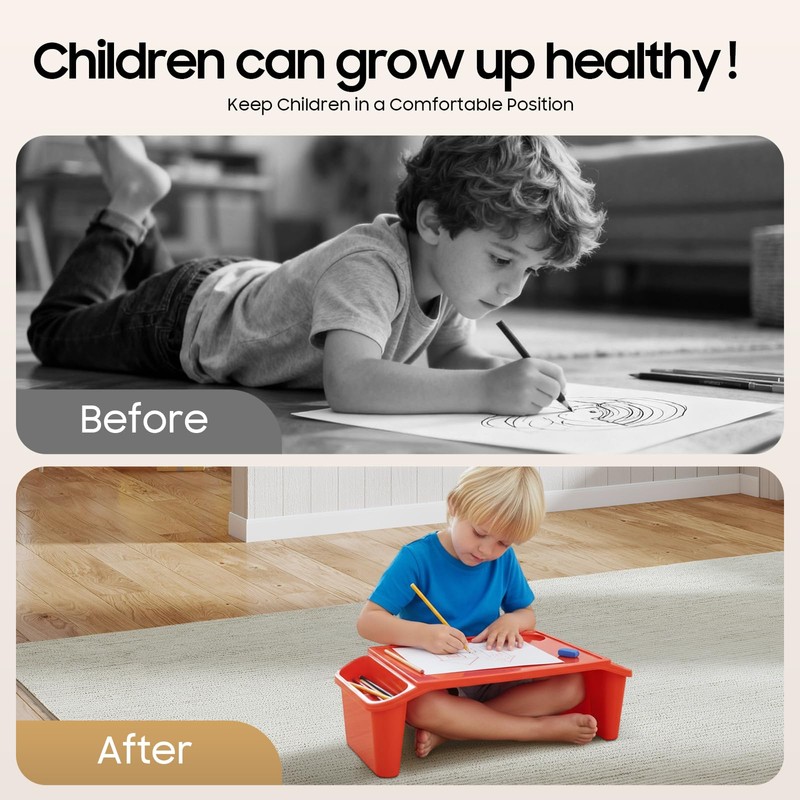6 Pack Kids Lap Desk Tray Portable Stackable Lap Desk
