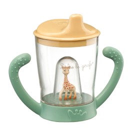 Sophie la Girafe 80ml Spill Proof Plastic Cup with Mascot Pastel Colours