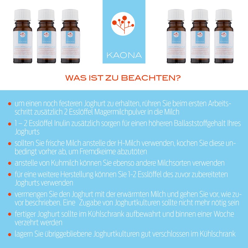kaona Joghurtkultur - Ferment fr die Herstellung von probiotischem Joghurt