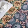 VOGOL Yellow Sunflower Pattern Table Cloth, Soft and Thick Jacquard