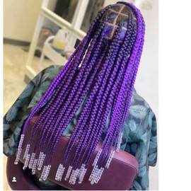 Purple Braiding Hair Pre Stretched Kanekalon Human Braiding Hair By Leticia