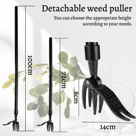 Weed Puller Tool,Stand Up Weed Puller,Detachable Weed Puller,Weed Puller Tool with Long Handle,Garden Weeder Tool,4 Claw Stand Up Weeder, Weeding Tool for Dandelions Root
