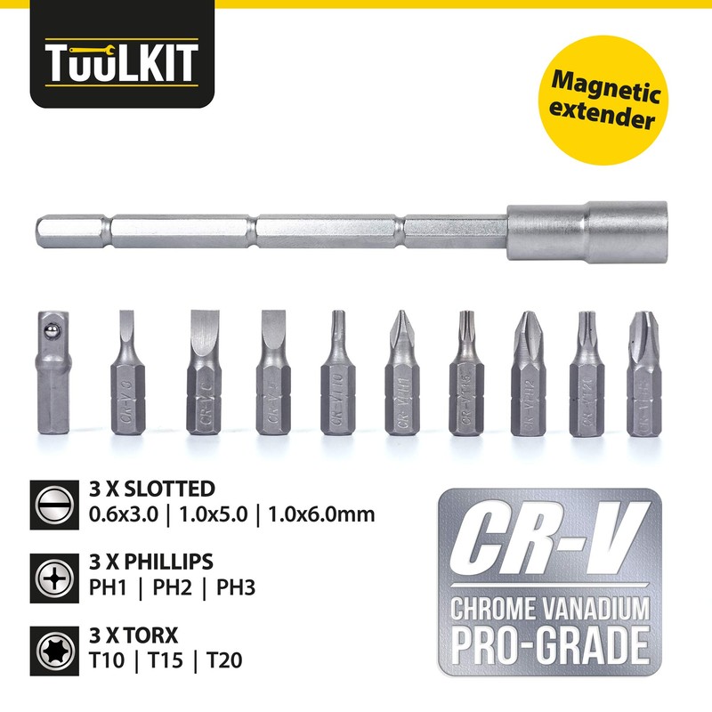 Tuulkit 18 Piece Ratchet T-Handle Screwdriver Set, Portable Tool Kit