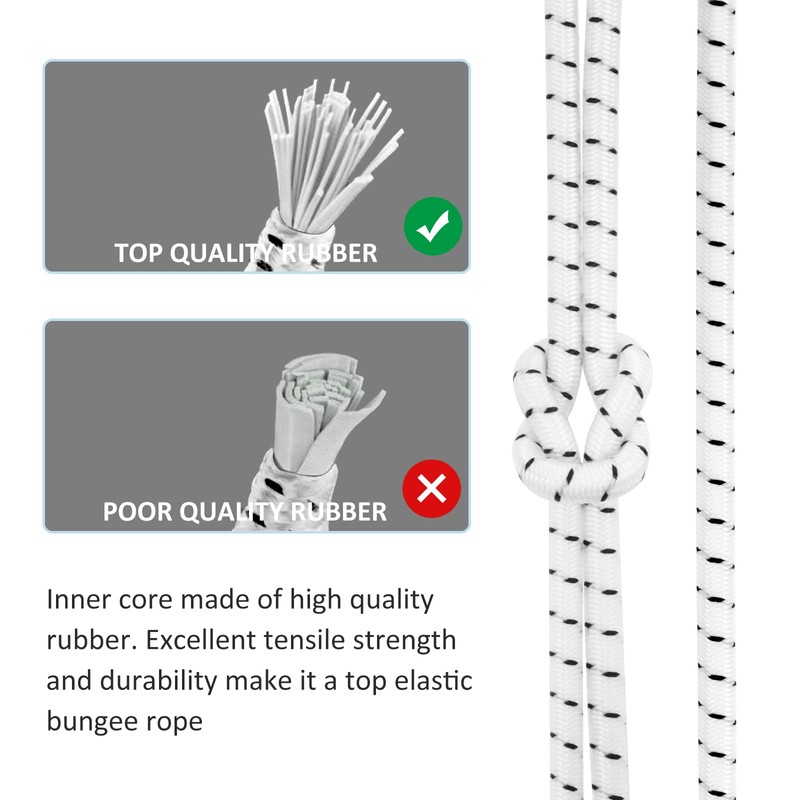 4 mm x 20 m White & Black Elastic Safety
