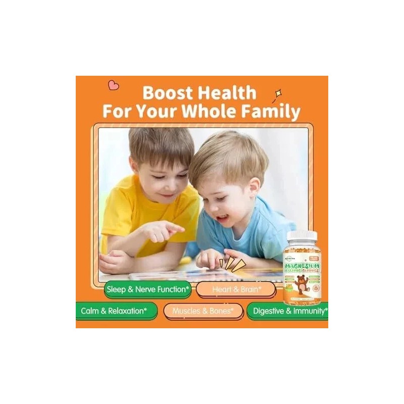 ReviNutra Magnesium Gummies for Kids - Magnesium Glycinate L-Threonate Supplement