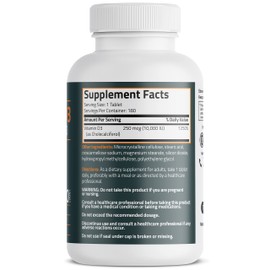 Bronson Vitamin D , IU ( MCG) for Healthy Muscle Function and Immune Support, Non-GMO,  Tablets
