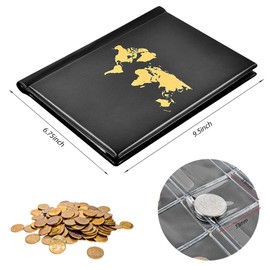 Coins Scrapbook 480 Pockets, 2 Euro Coins Scrapbook 33 x 33 mm, Euro Coin Storage, Transparent Coin Album, Album for 2 Euro Coins