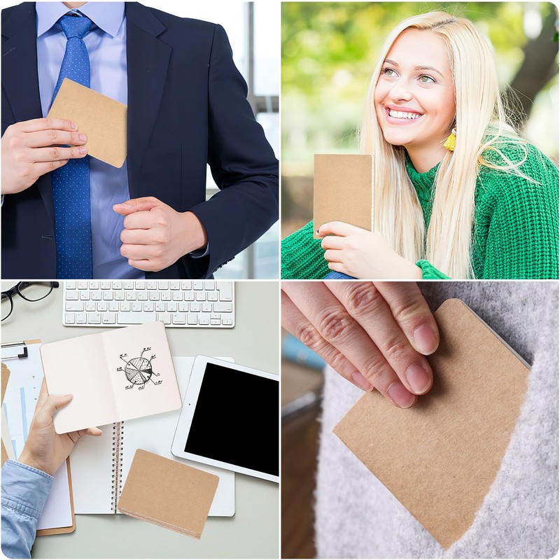 Koogel 24PCS Mini Notebooks,Blank Pocket Notepads 8.9x12.7cm Brown Notebooks Small