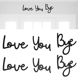 Black Love You Bye Sign above Door, Wooden Words Home Wall Decor, Express Love and Warm Family Lovers Sign, Entryway Hallway Decor Indoor, Art Gifts for Bedroom Farmhouse Valentine's Day (2)
