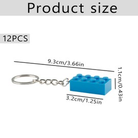 Thyonta 12 Pcs Building Block Keychain Versatile Vibrant Colors Key Ring Accessory for Organizing and Wearing Suitable for Car Daily Use Home Decoration Party Bag Fillings