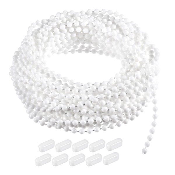 uxcell Ball Chain Cord 4mmx9M Pull Roller Chain Extension with