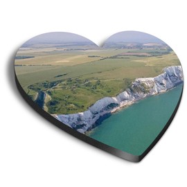 1x Heart MDF Magnet 6cm - White Cliffs of Dover England UK - Fridge Locker Office Whiteboard Toolbox #52446