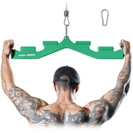 MOST GRIP LAT Pull Down Bar with 6 Ergonomic Handles, Neutral Grip LAT Pulldown Attachments for Whole Back Training, Wide Grip LAT Pulldown Bars for Home Gym Cable