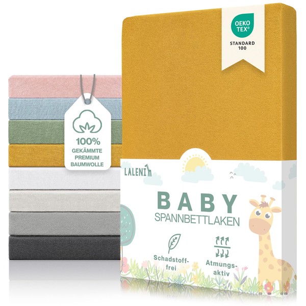 Laleni Premium fitted sheets for baby bed, breathable, 100% cotton