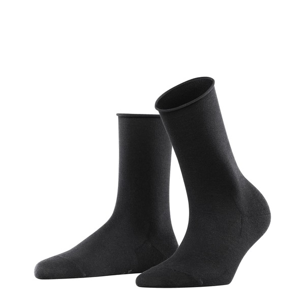 FALKE Women's Active Breeze Breathable Durable Lyocell Socks Fine Plain Elegant Cooling Effect Soft Rolled Edges No Pressure On The Leg 1 Pair, Black (Black 3000)