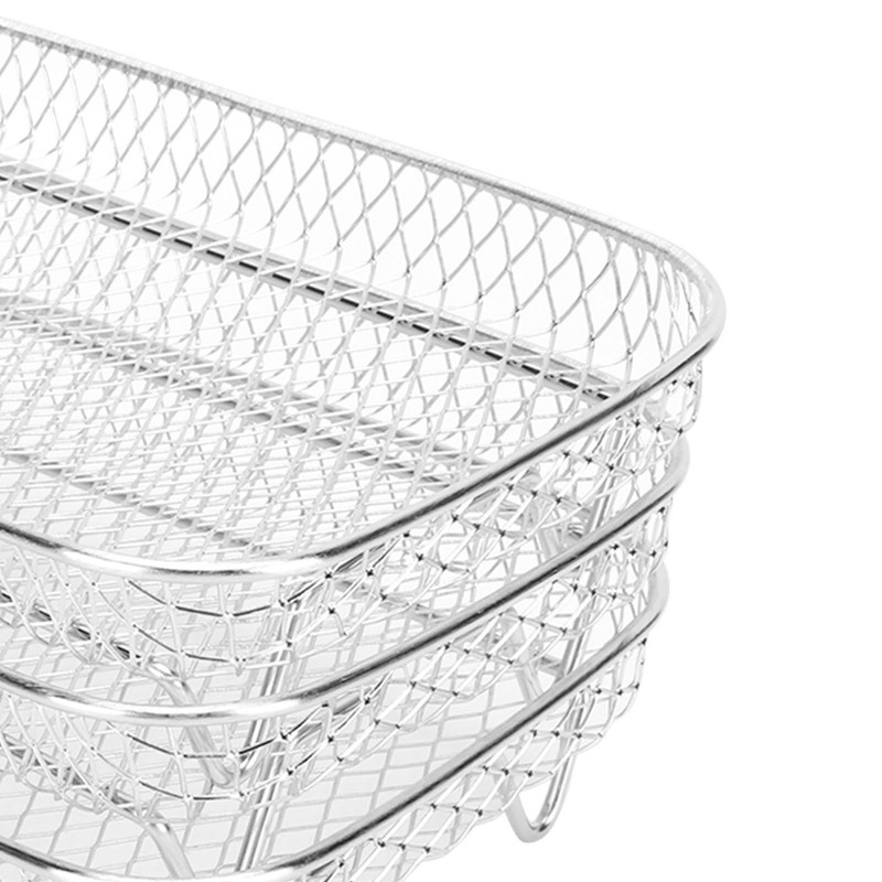3 Layer Fryer Grilling Rack Stainless Steel Fryer Stakable Racks