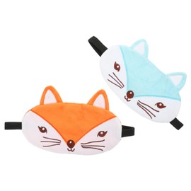 Mikinona 2Pcs Adorable Cartoon Animal Sleep Eye Masks Comfortable Light Blocking Eye Covers for Travel Office and Home Use Material for Adults