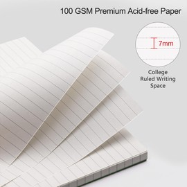 RETTACY Spiral Notebook - A6 Small College Ruled Notebook with 160 Pages, Pocket Notebook for Work, School, Writing, 100 GSM Premium Acid-Free Paper, Twin-Wire Binding, 4.5" × 5.7" (Dark Green)
