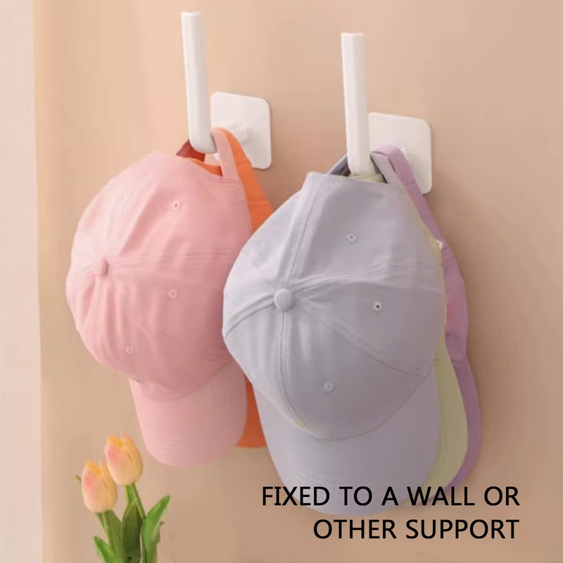 Baseball Hat Hanger Hook ABS Display Fixation Wall Mounted White