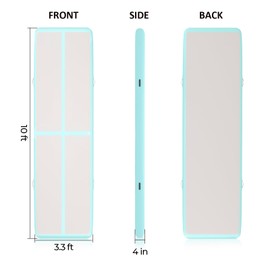 10 Ft Inflatable Air Gymnastics Mat 4 Inches Thick Tumbling mat with Electric Pump,Air Tumble Track Mat for Home Use/Training/Cheerleading/Park/Water/Yoga