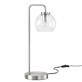 Modway Silo 1-Light Modern Glass/Metal Table Lamp in Satin Nickel