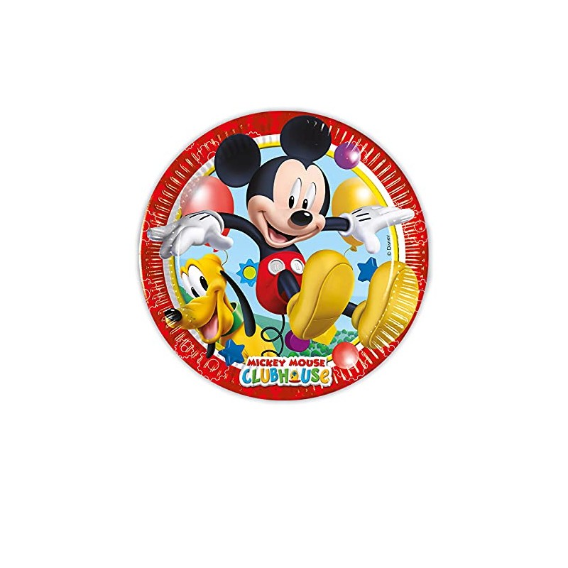 Procos 93438 Playful Mickey Party Plates, Size 23 cm, Pack
