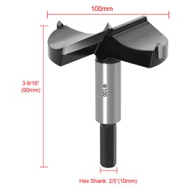 ASNOMY 100mm Forstner Drill Bit, Carbide Tipped Forstner Bit for Hard Wood, Wood Drilling Hole Saw Set Woodworking Hinge Cutter Tool Kits for Wood Plastic Plywood