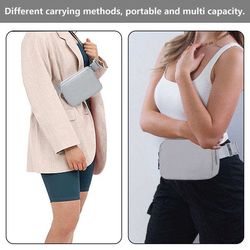 Chest Pocket Bum Bag, gray, Concise