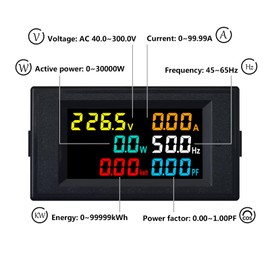 KETOTEK AC Current Voltage Meter AC 40-300V 100A Power Energy Panel Meter LCD Digital Display Voltmeter Ammeter Multimeter Volt Amp Watt Monitor with Current Transformer CT