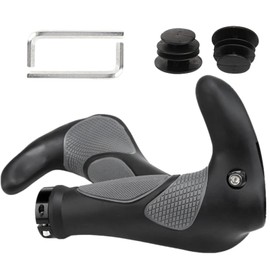 Bicycle Grip, Horns Bicycle Handlebar, Bicycle Grips Non-Slip, Grips Suitable for E-Bike, MTB Grips Non-Slip Soft, Bicycle Handlebar Grip Ergonomic, Non-Slip Bicycle Handlebar Grip (Black)