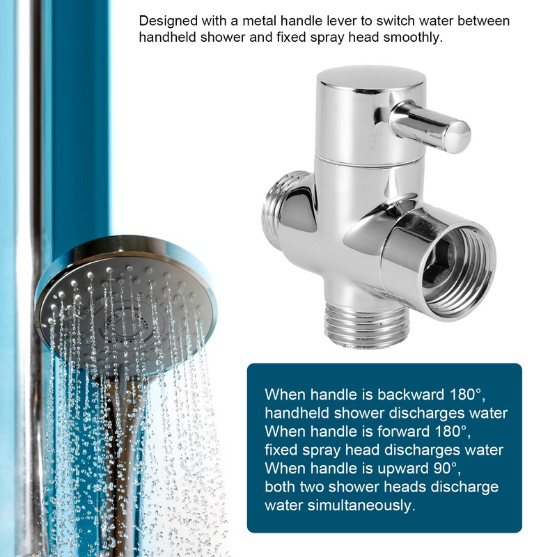 3Way Faucet Diverter Valve Bathroom Shower Parts for Handheld Showerhead