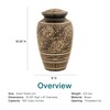 Silverlight Urns Villarose Brass Cremation Urn, Black and Gold, Floral