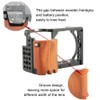 NICEYRIG Aluminium Kamera Käfig mit Cold Shoe und Holz Handgriff